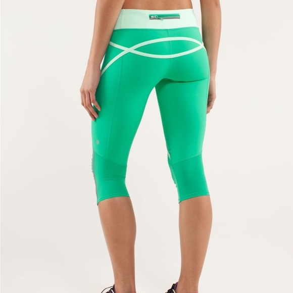 LULULEMON Run: Pace Crop Green Size 6 - Picture 12 of 12
